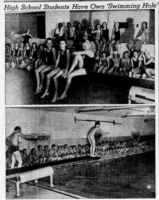 High School students have own 'Swimming hole' (Ученики старшей школы имеют свою собственную «купальню»), 1 Oct.1940