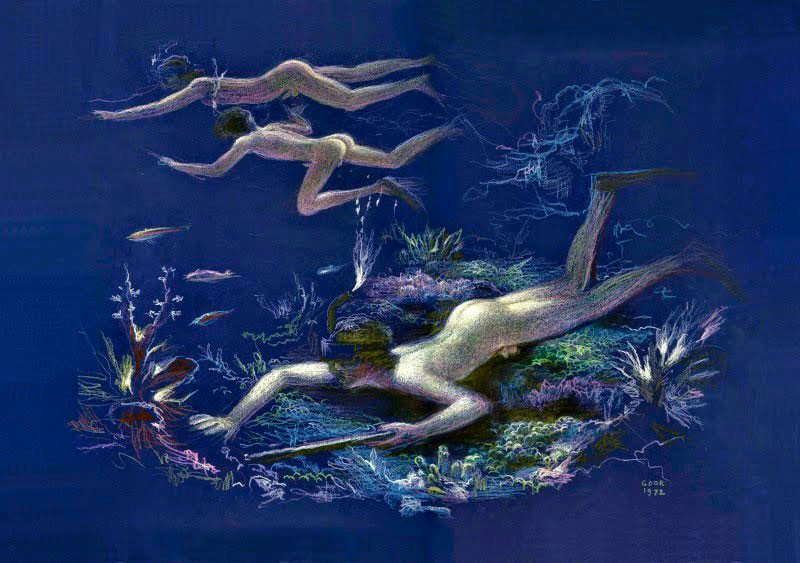 Trois garcons nus a la peche sous-marine (Три нагих мальчика, ловящих рыбу под водой), 1972