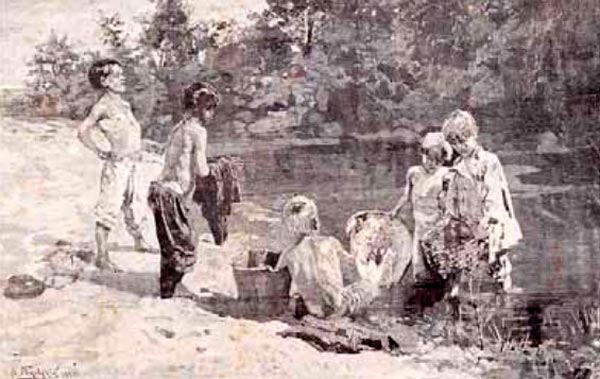[Купающиеся дети / Bathing children], 1880s
