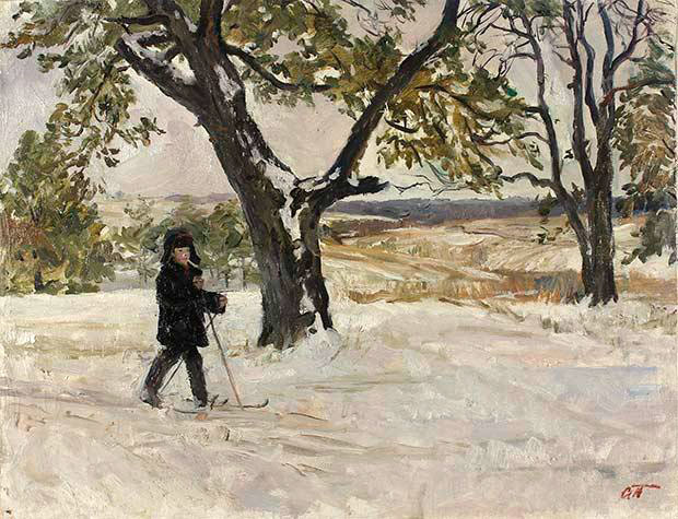 Пейзаж с лыжником (Landscape with the skier), 1939-1940