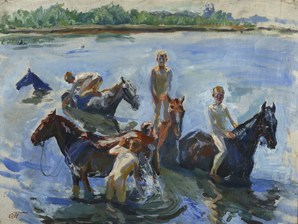 Купание лошадей (Bathing horses), 1937-1938