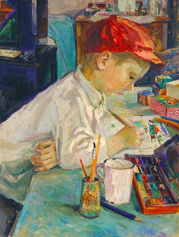 Pиcующий Koля (Kolya painting), 1935-1936