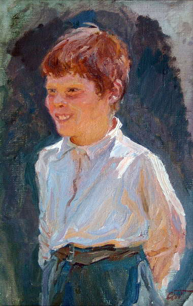 Koля Лoбaнoв. Этюд к кapтинe 'Яpмapкa' (Kolya Lobanov. Study for 'Fair'), 1947