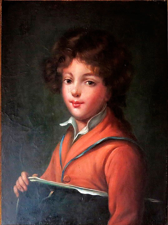 Enfant avec un carton à dessin (Ребенок с чертежной доской), XIX