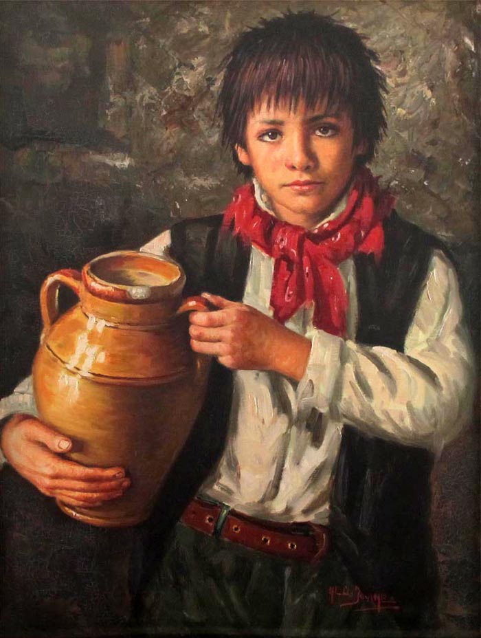 Portrait of a boy with an earthenware vessel (Портрет мальчика с глиняным сосудом), XX 