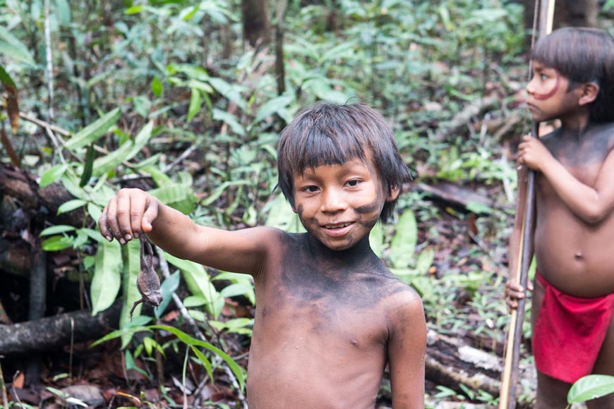 Yanomami tribe. A boy's pride in a caught frog (Племя Яномами. Мальчишеская гордость за пойманную лягушку), 2022