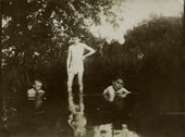 Bathing scene in the reed pond / Сцена купания в камышах