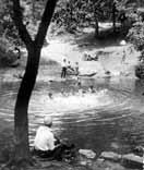 Boys bathing in the little river / Мальчишки, купающиеся в речке